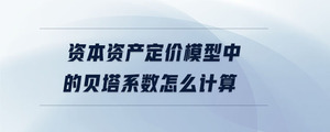 资本资产定价模型中的贝塔系数怎么计算