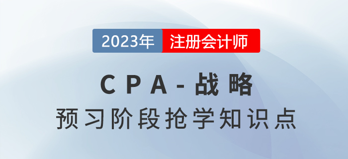 稳定战略_2023年注会战略预习知识点