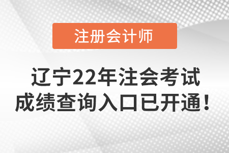 辽宁省抚顺2022年注册会计师考试成绩查询入口已开通！