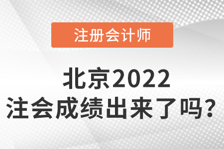 北京市昌平区2022cpa成绩出来了吗？