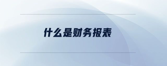 什么是财务报表 什么是财务报表