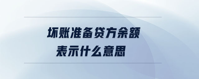 坏账准备贷方余额表示什么意思 坏账准备贷方余额表示什么意思
