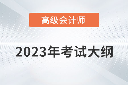 北京高级会计师考试大纲2023年什么样？
