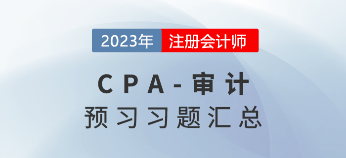 恒考点专练！2023年注会《审计》预习习题汇总