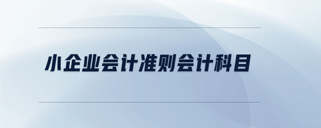 小企业会计准则会计科目 小企业会计准则会计科目