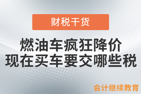 燃油车疯狂降价！现在买车要交哪些税？