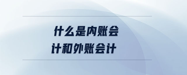 什么是内账会计和外账会计