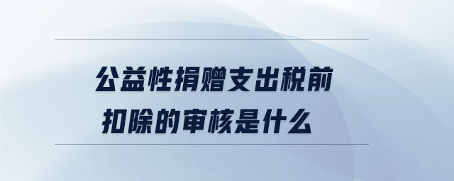 公益性捐赠支出税前扣除的审核是什么