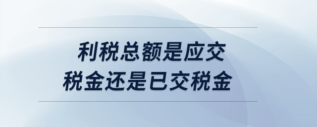 利税总额是应交税金还是已交税金？