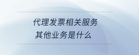 代理发票相关服务其他业务是什么