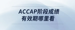 accap阶段成绩有效期哪里看