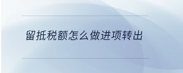 留抵税额怎么做进项转出