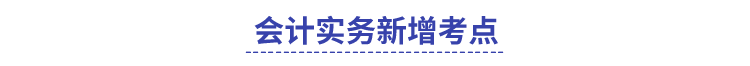 会计实务新增考点