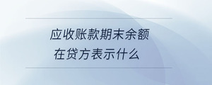 应收账款期末余额在贷方表示什么