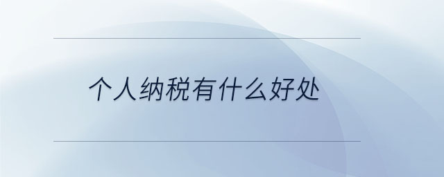 个人纳税有什么好处 个人纳税有什么好处