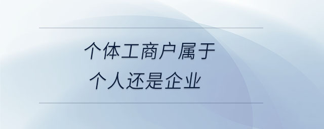 个体工商户属于个人还是企业