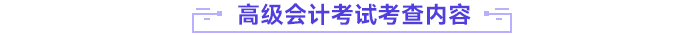 高级会计师考查内容