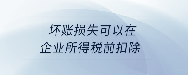 坏账损失可以在企业所得税前扣除? 坏账损失可以在企业所得税前扣除?