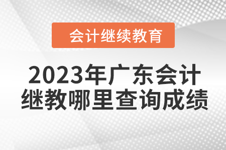 2023年广东会计继续教育在哪里查询成绩？