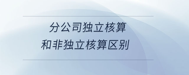 分公司独立核算和非独立核算区别 分公司独立核算和非独立核算区别