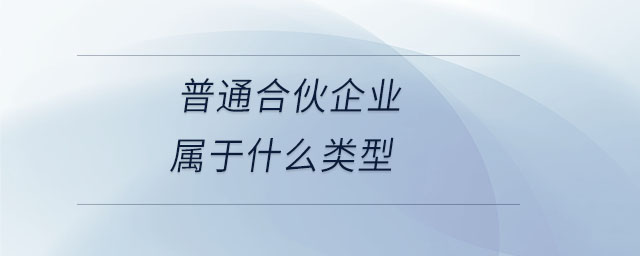 普通合伙企业属于什么类型 普通合伙企业属于什么类型
