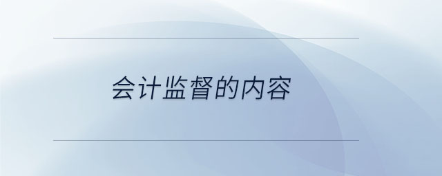 会计监督的内容 会计监督的内容