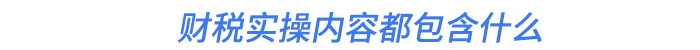 财税实操内容都包含什么