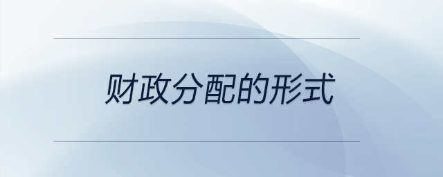 财政分配的形式 财政分配的形式