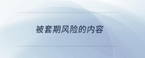 被套期风险的内容