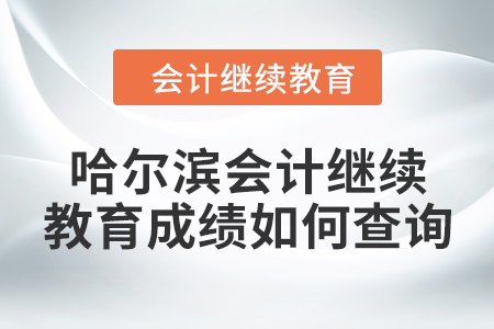 2024年哈尔滨会计继续教育成绩如何查询？