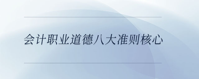 会计职业道德八大准则核心 会计职业道德八大准则核心