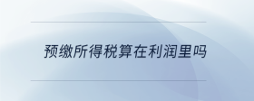 预缴所得税算在利润里吗