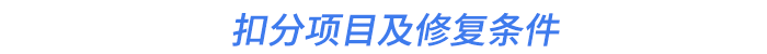 扣分项目及修复条件 扣分项目及修复条件
