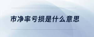 市净率亏损是什么意思