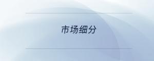 市场细分