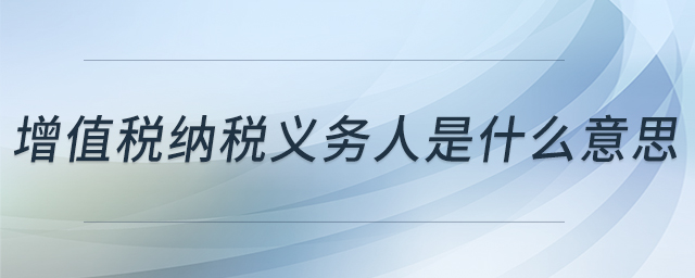 增值税纳税义务人是什么意思