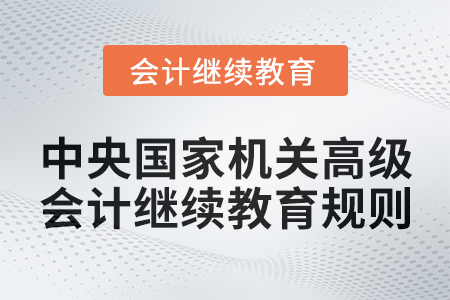 2025年中央国家机关高级会计专业技术人员继续教育规则