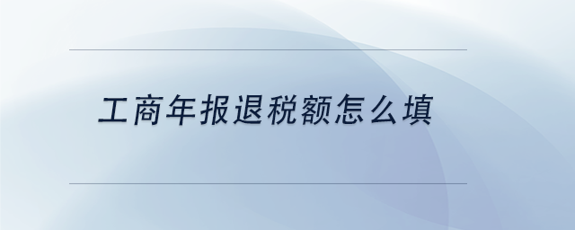 中级会计工商年报退税额怎么填 中级会计工商年报退税额怎么填