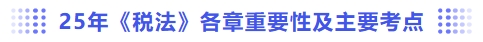 税法各章重要性及主要考点 税法各章重要性及主要考点