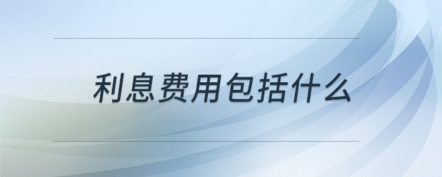 利息费用包括什么