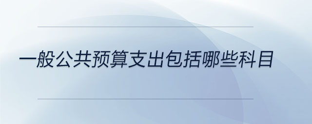 一般公共预算支出包括哪些科目