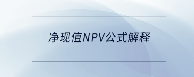 净现值npv公式解释 净现值npv公式解释