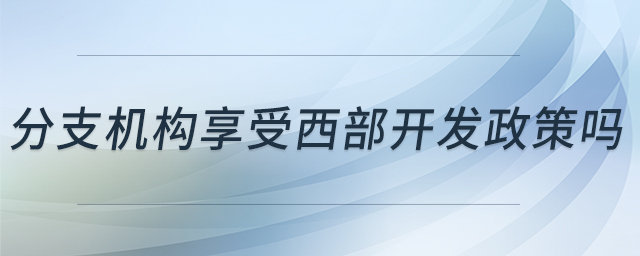 分支机构享受西部开发政策吗