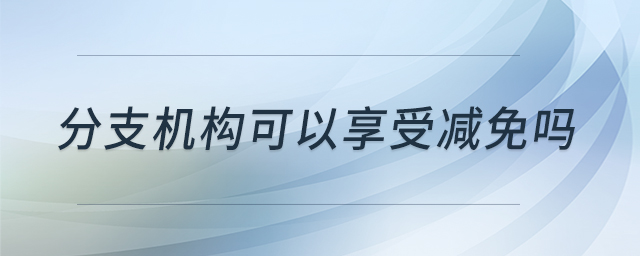 分支机构可以享受减免吗 分支机构可以享受减免吗