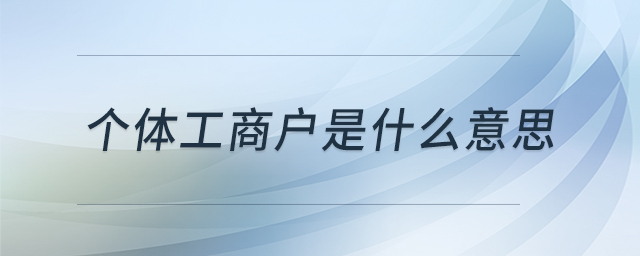 个体工商户是什么意思