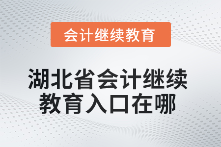 湖北省2025年会计继续教育入口在哪？