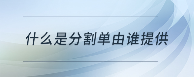 什么是分割单由谁提供