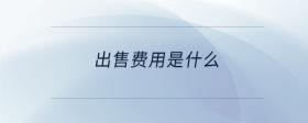 出售费用是什么