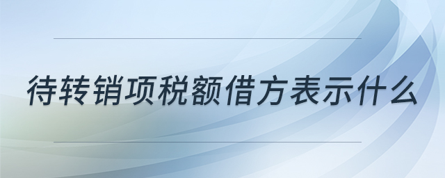 待转销项税额借方表示什么 待转销项税额借方表示什么