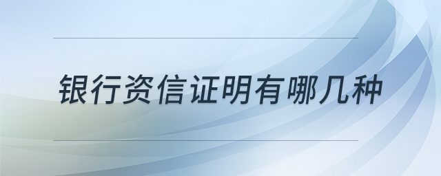 银行资信证明有哪几种